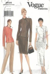 9698 EZ SS-LS MANDARIN TOP, SKIRT LENGTHS, PANTS PATTERN 6-16